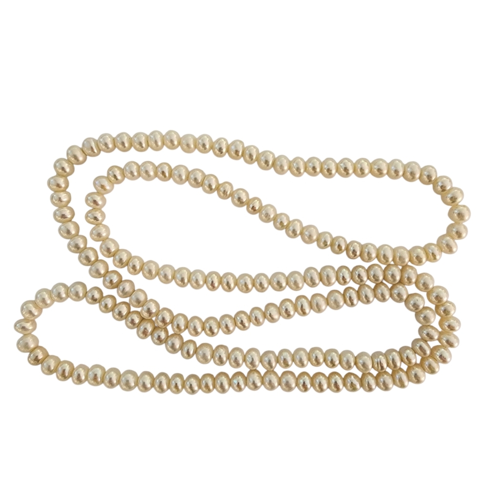 Pearl infinity necklace white pearls cream 6mm pearls  L519 -Q5